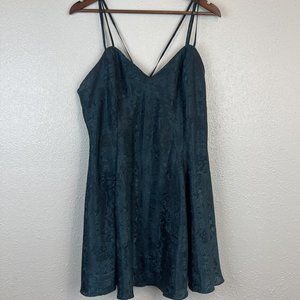 Vtg Victoria's Secret Gold Label Women s Paisley Emerald Y2k Slip Dress Size L